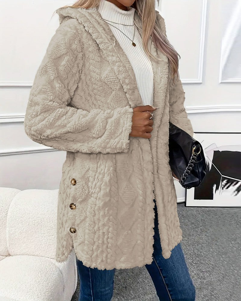 Krohn-e | Jacke - Kunstpelz - Lockere Passform - Mit Kapuze und Knopfdetails