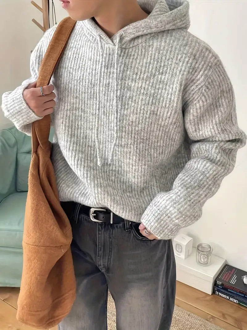 Krohn-e | Stylischer Gestrickter Kapuzenpullover für Männer