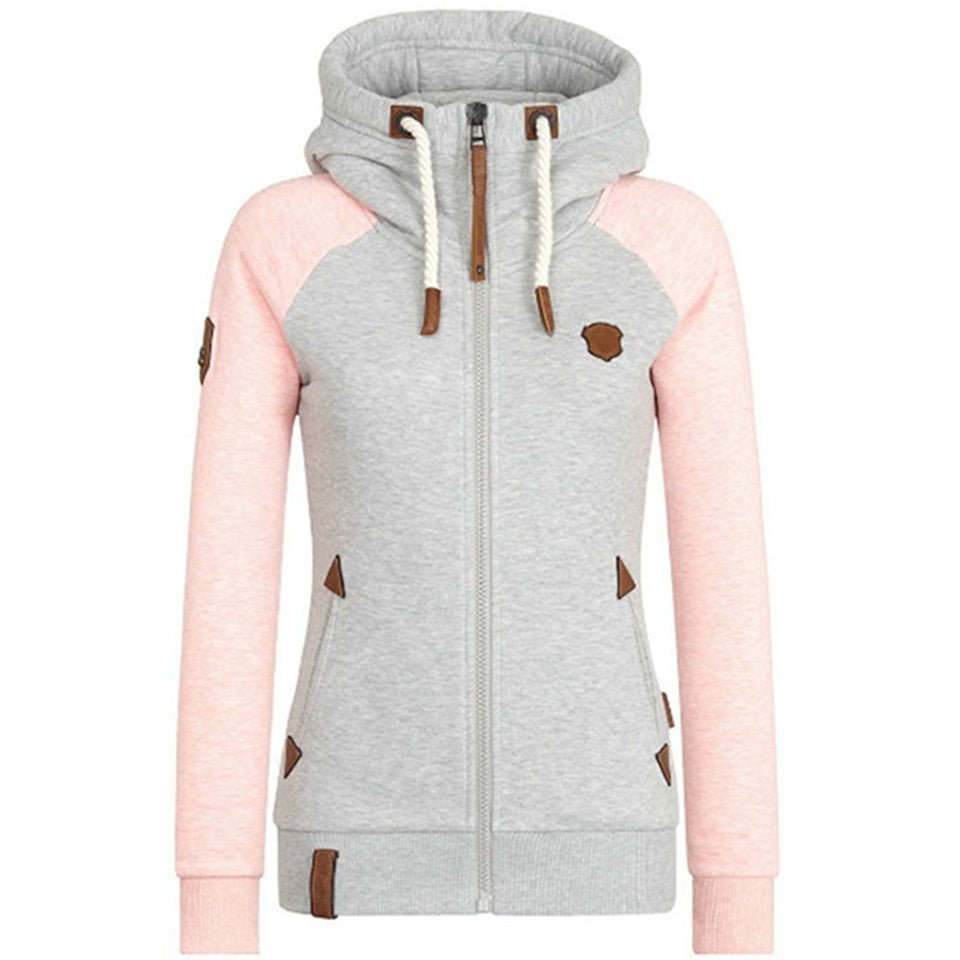 Krohn-e | Damen Streetstyle Weste Mit Kapuze Und Reißverschluss Lange Ärmel
