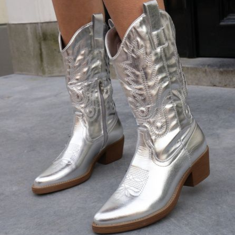 Krohn-e | Elegante Metallische Cowboystiefel