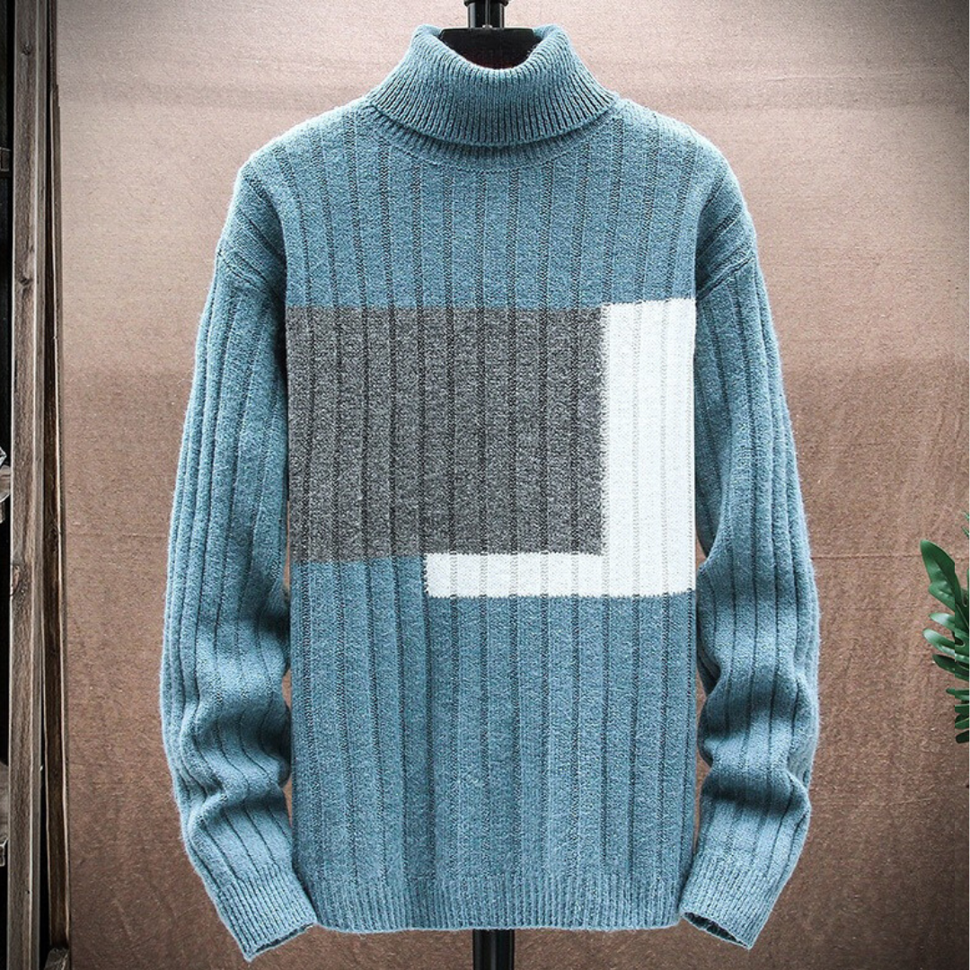 Herrenpullover mit V-Ausschnitt aus Kabelstrick