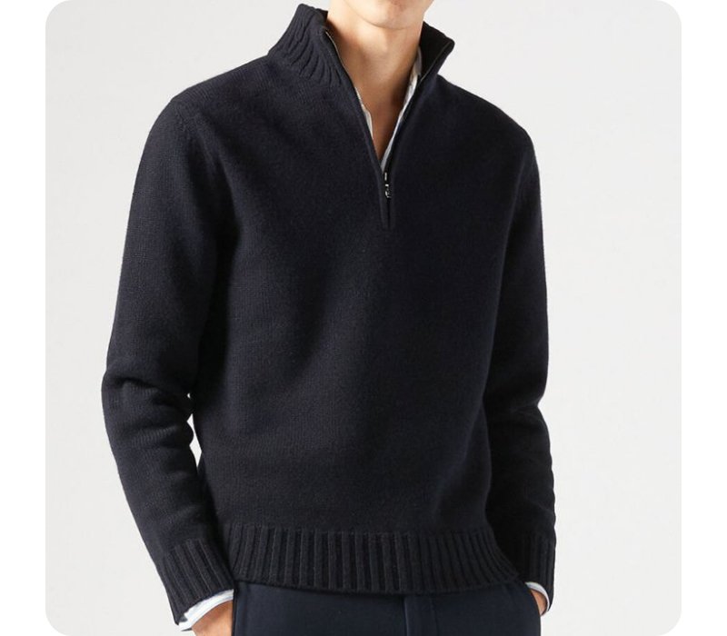 Männer-Pullover aus warmer Rippstrickqualität