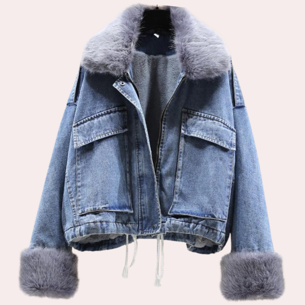 Krohn-e | Moderne Daunenjacke aus Denim für Frauen für die Wintersaison