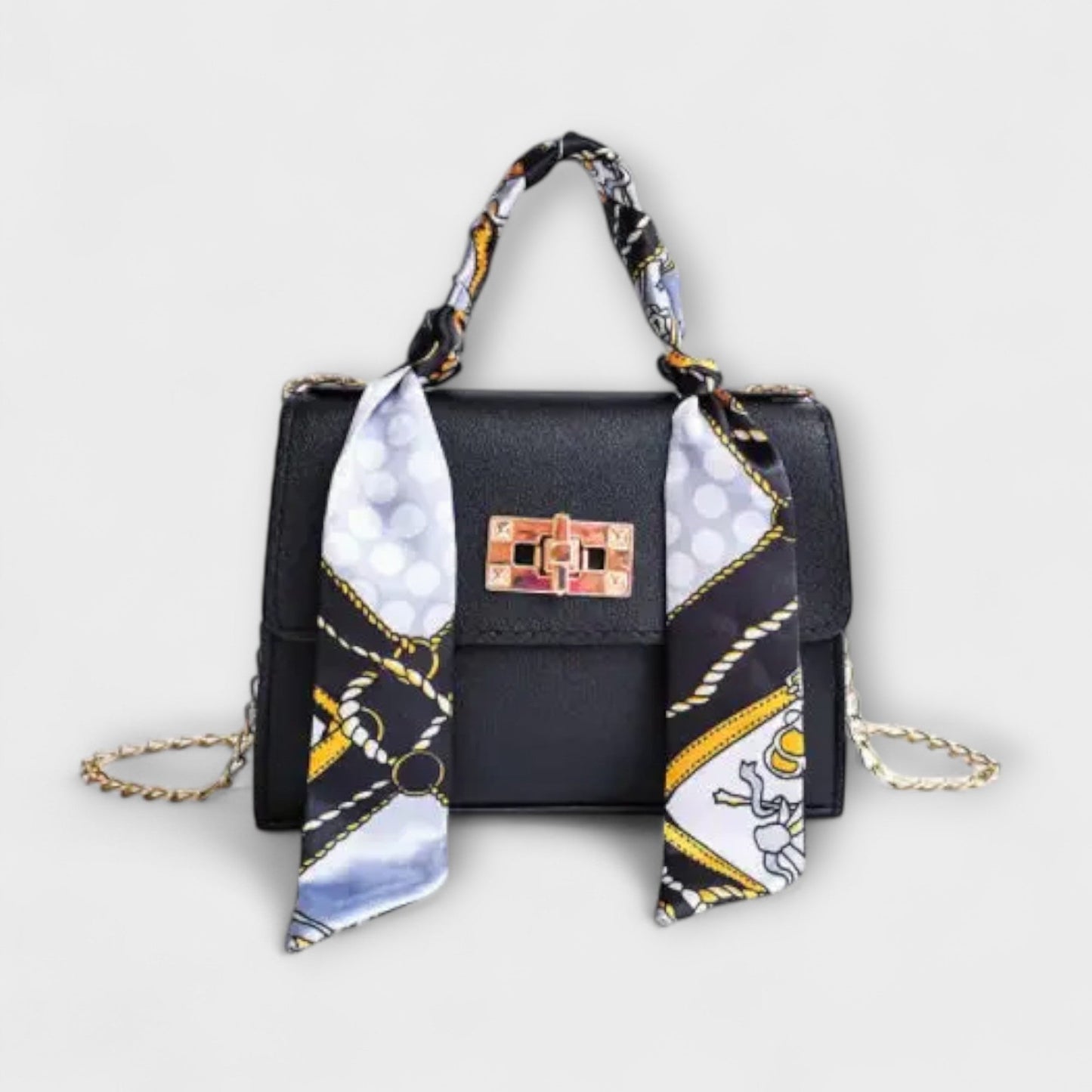 KROHN-E Damen Handtasche Strukturiert Elegant Abnehmbare Kette