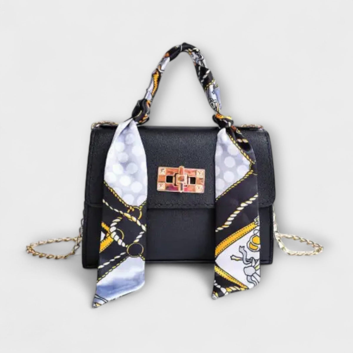 KROHN-E Damen Handtasche Strukturiert Elegant Abnehmbare Kette