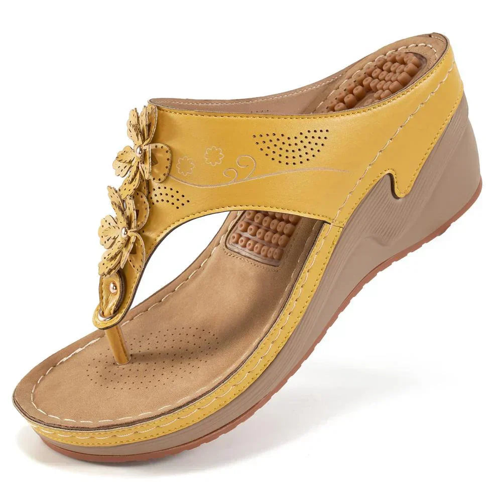 KROHN-E Damen Orthopädische Sandalen Gepolstert Komfort Beige