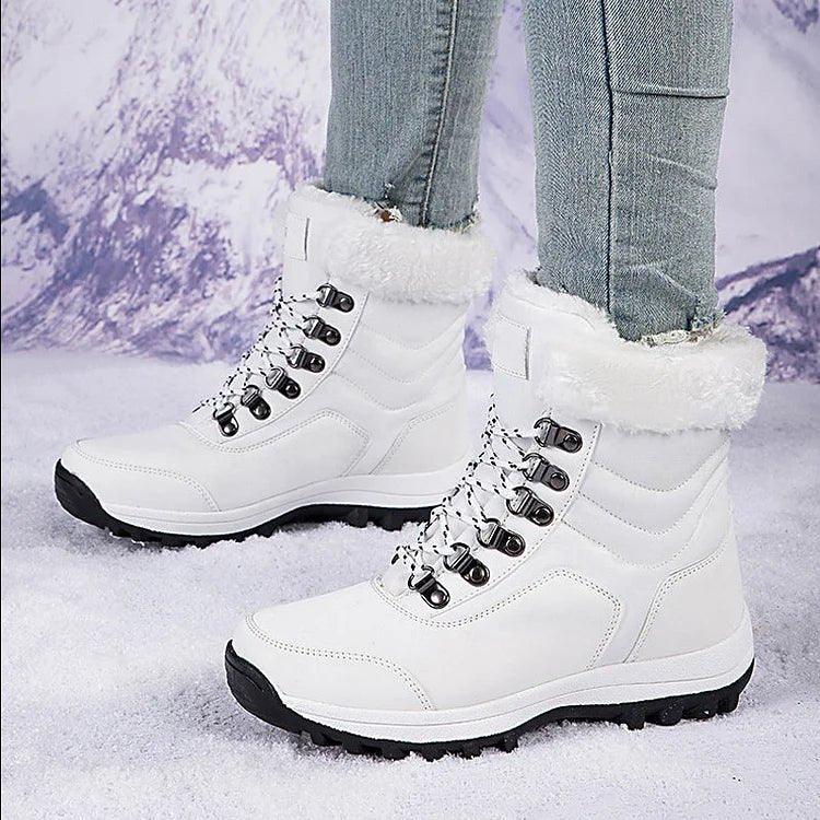 KROHN-E Damen Winter-Stiefel Gefüttert Wasserdicht Braun