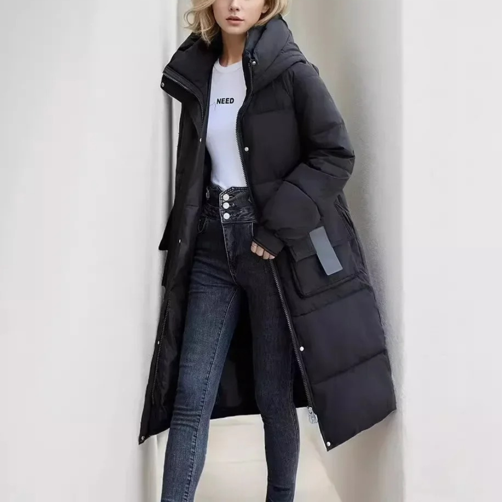 Krohn-e | wattierte Jacke - Winterjacke mit Kapuze und Taschen