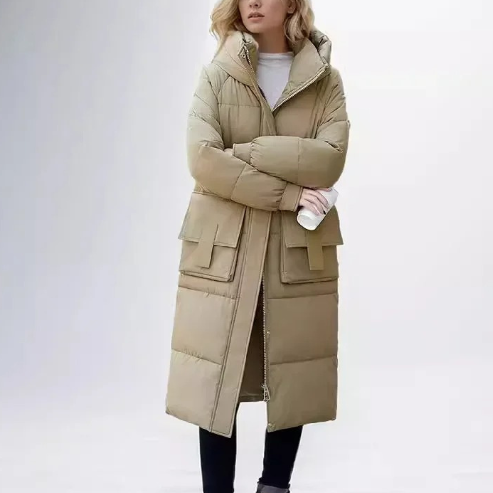 Krohn-e | wattierte Jacke - Winterjacke mit Kapuze und Taschen
