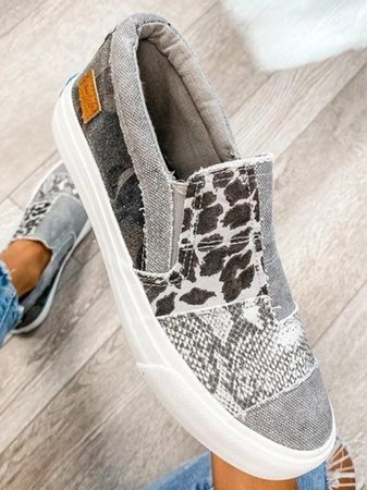 KROHN-E Damen Slip-On Schuhe Ergonomische Sohle Canvas Komfort