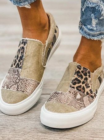 KROHN-E Damen Slip-On Sneaker Canvas Ergonomisch Bequem