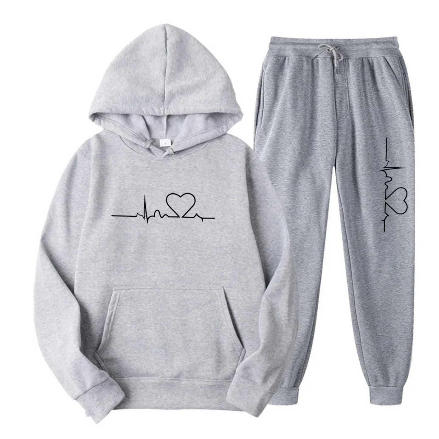 Krohn-e | Damen Kapuzenpullover Trainingsanzug Satz mit Druck