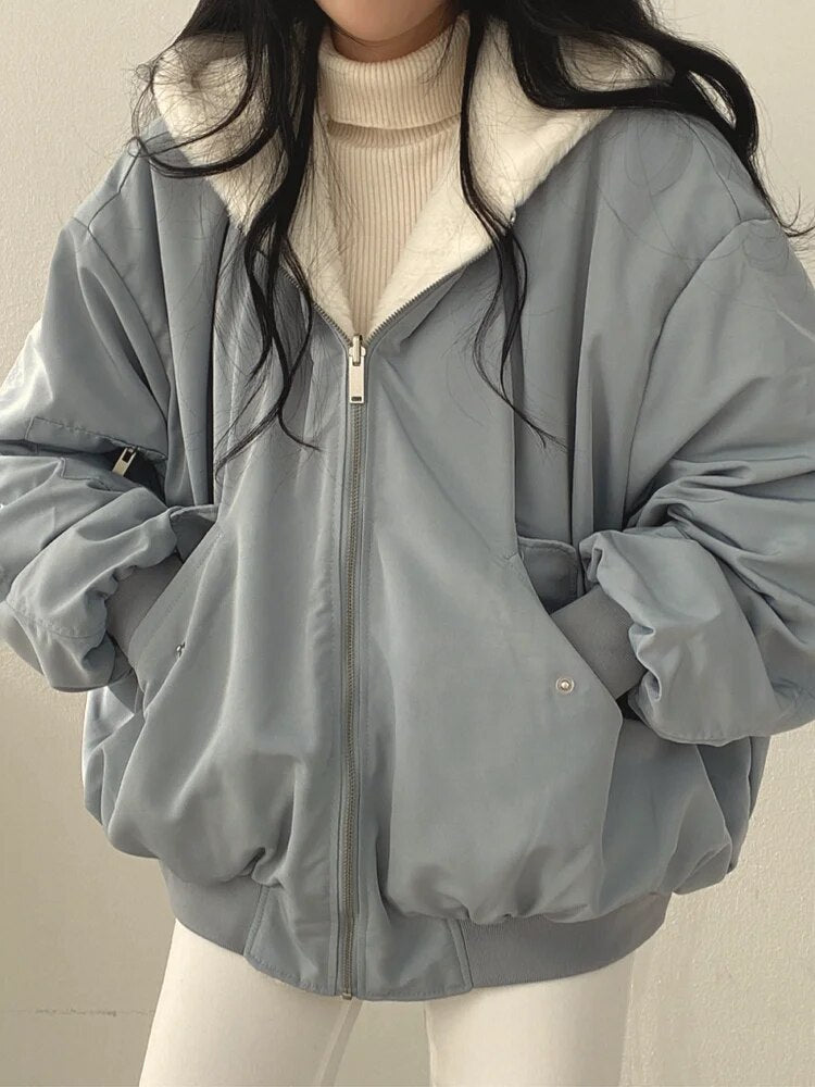 Krohn-e | Damen Pufferjacke mit Teddyfell