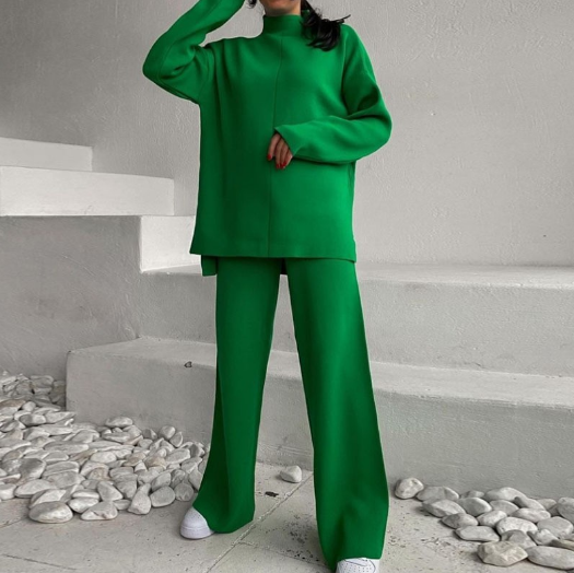 Krohn-e | Übergröße Damen Loungewear Satz mit Weitem Bein