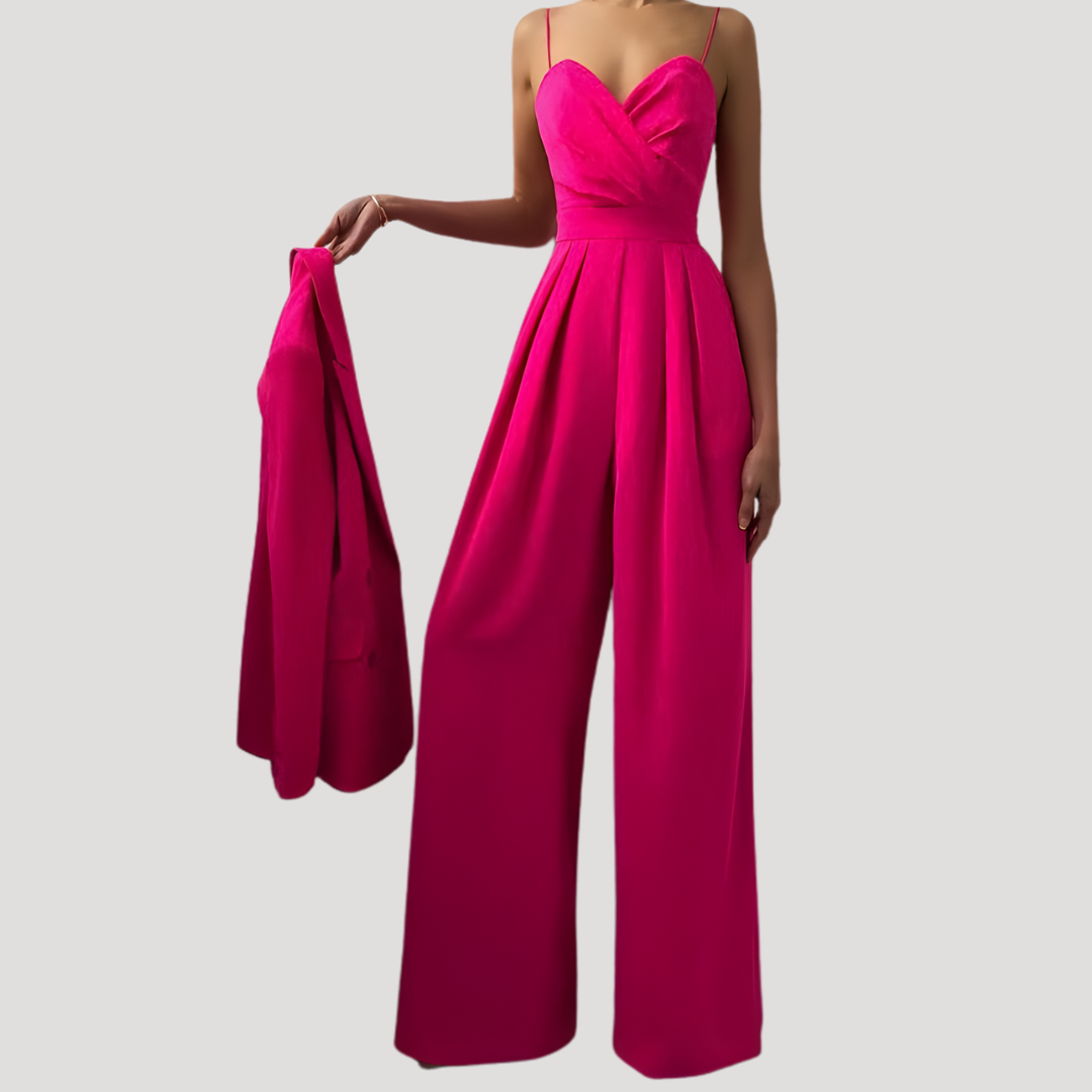 Gwendolyn | Damen Träger Jumpsuit mit weiten Beinen