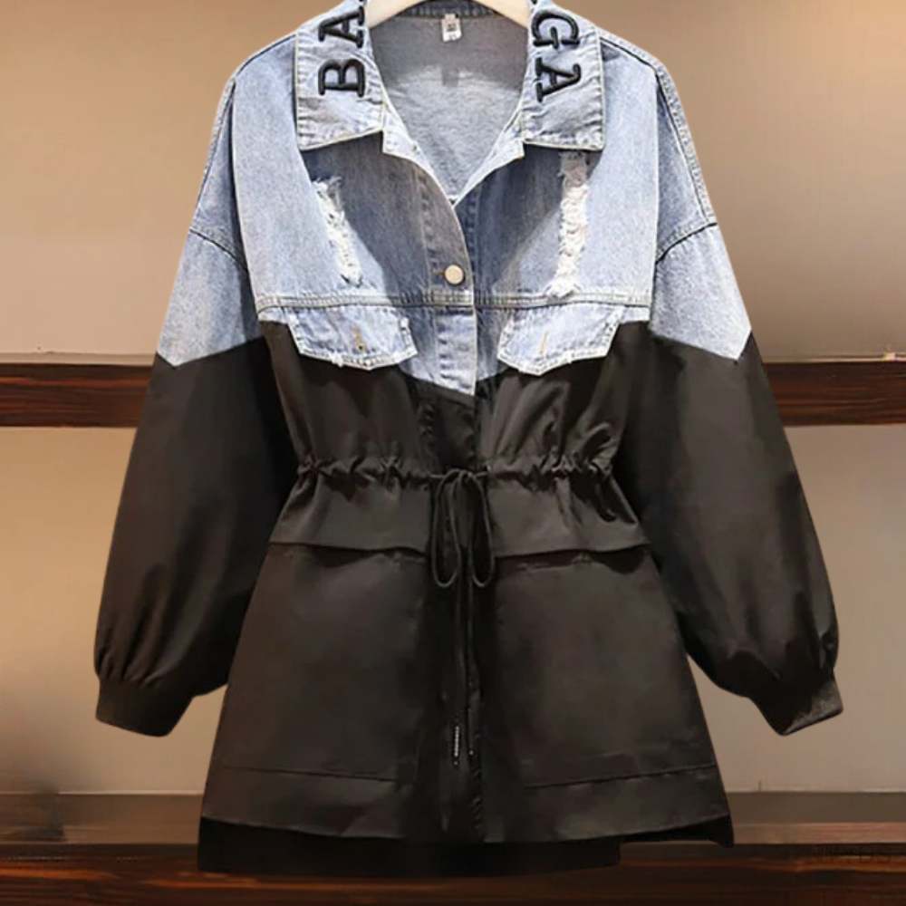 Krohn-e | Moderne Denimjacke mit Kordel für Damen Perfekt für den Herbst