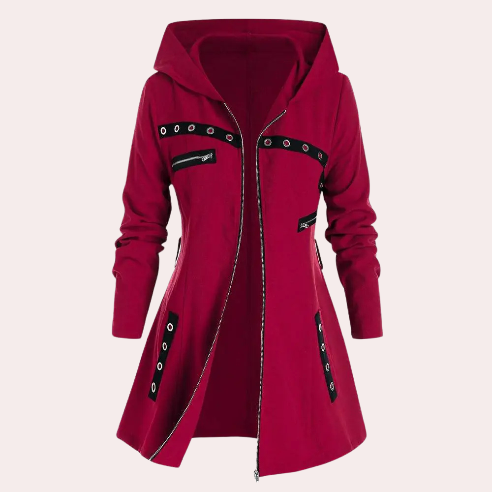 Krohn-e | Elegante Kapuzenjacke mit Reißverschluss für Damen im Herbst