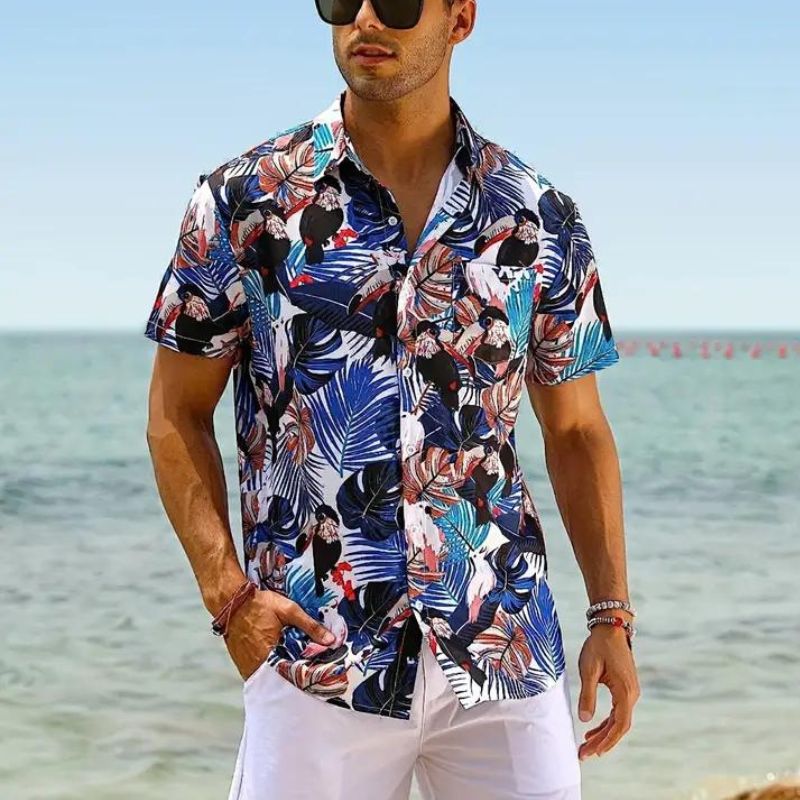Nicolo Herren Sommerhemd Hawaii-Stil
