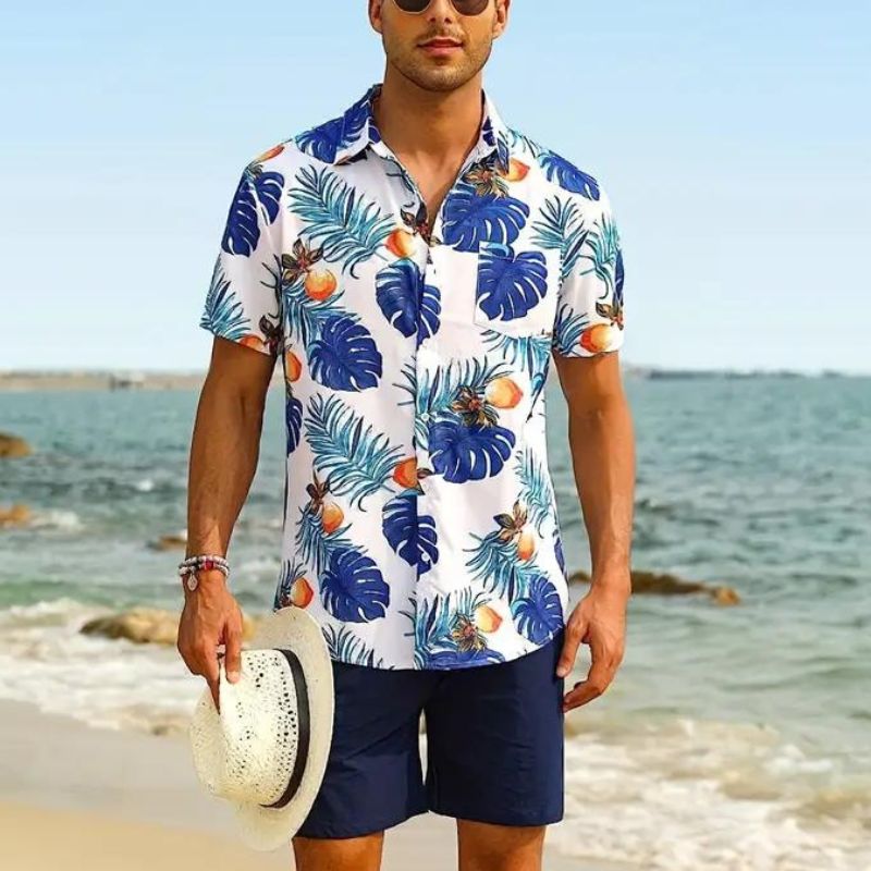 Nicolo Herren Sommerhemd Hawaii-Stil
