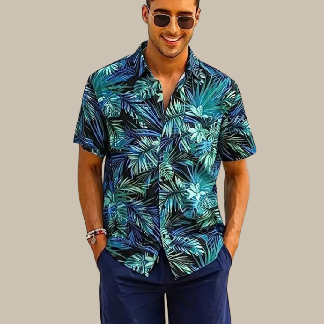 Nicolo Herren Sommerhemd Hawaii-Stil