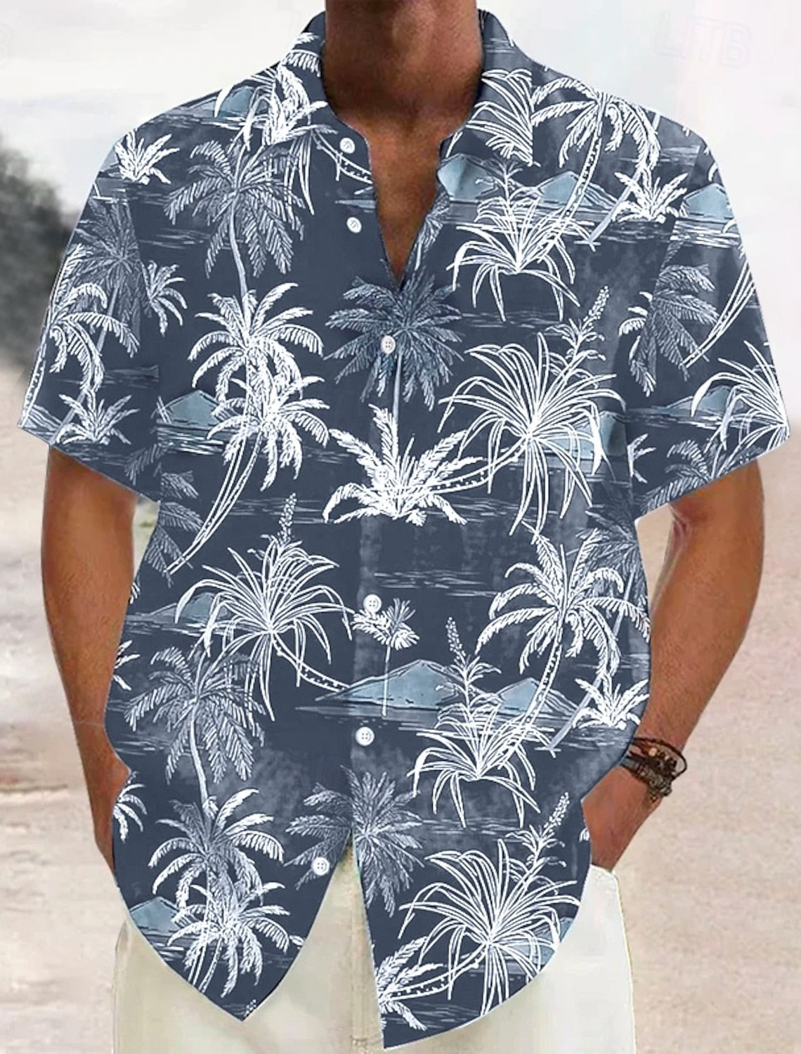 Männers Strandhemd aus Hawaii-Leinen - Laren