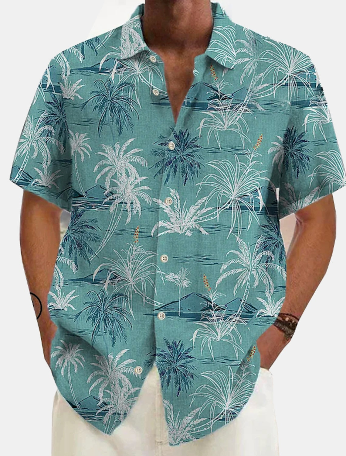 Männers Strandhemd aus Hawaii-Leinen - Laren