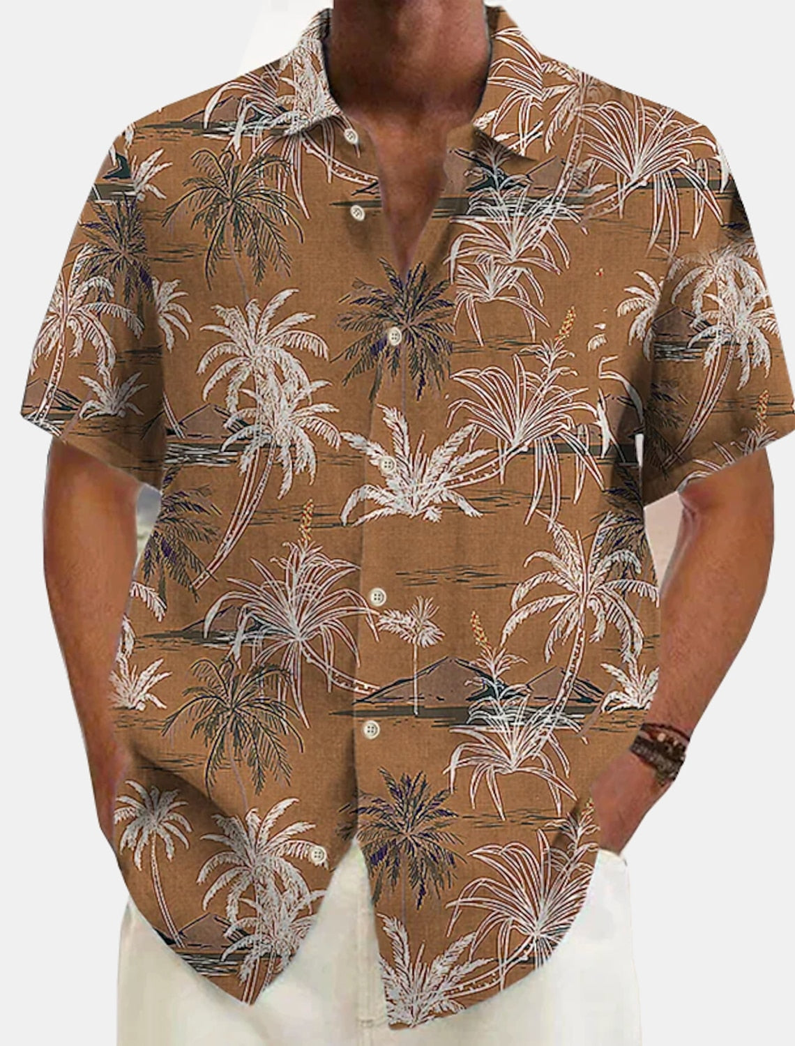 Männers Strandhemd aus Hawaii-Leinen - Laren