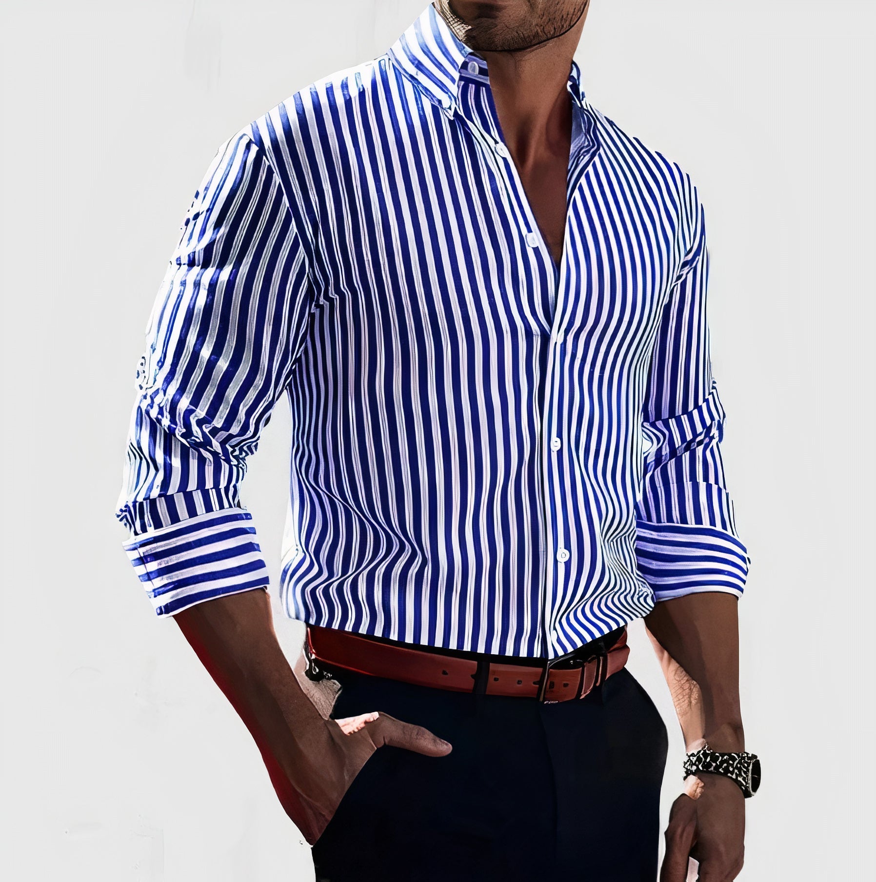 Elegantes Herren Sommerhemd mit Streifen - Augusto