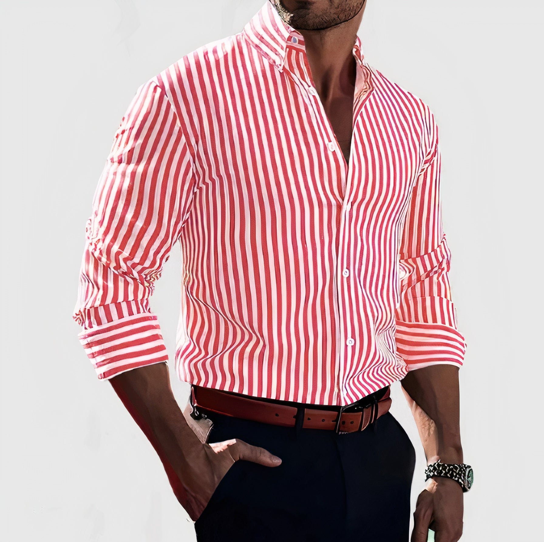 Elegantes Herren Sommerhemd mit Streifen - Augusto