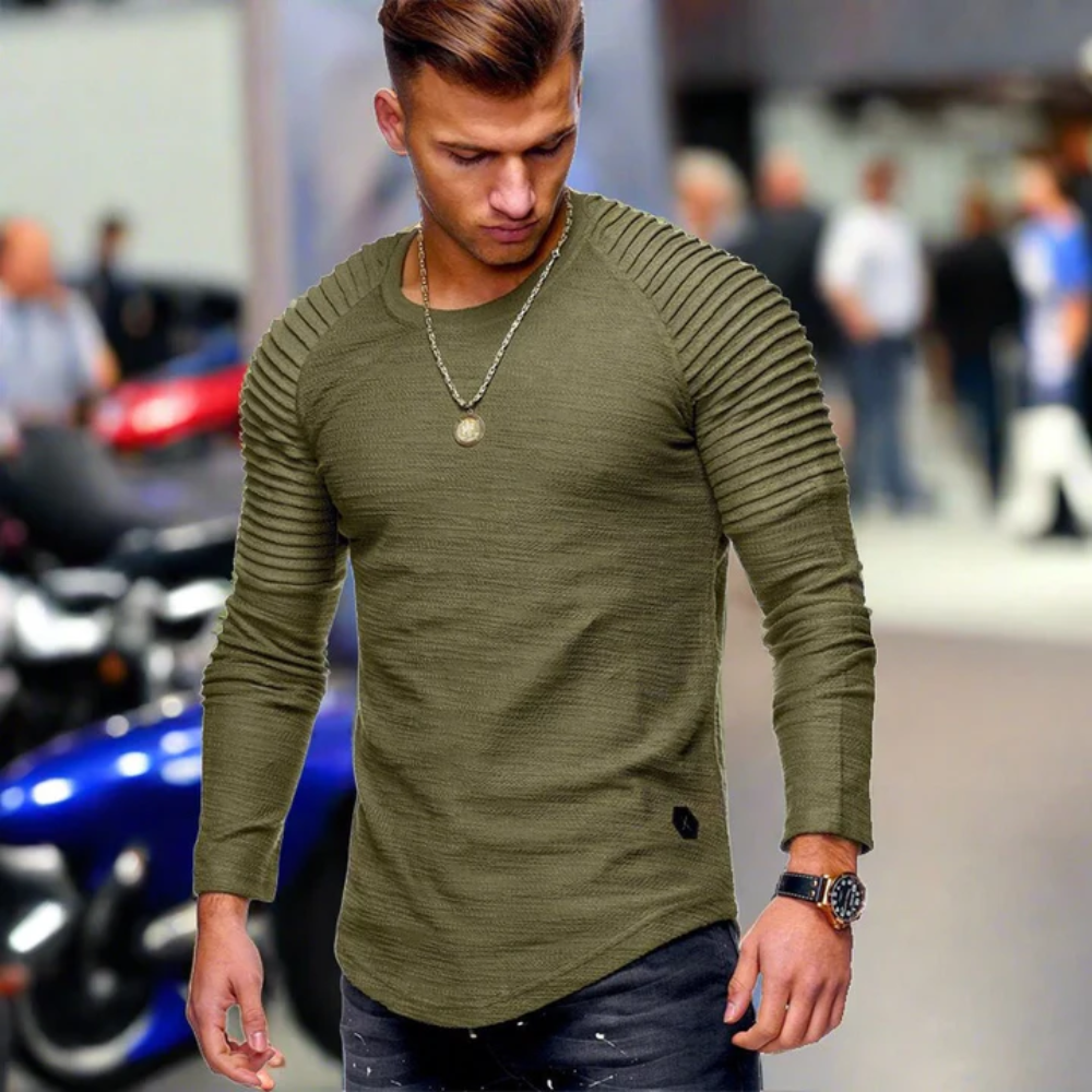Sweatshirt: bequem, langärmelig, schmal geschnitten, Rundhals