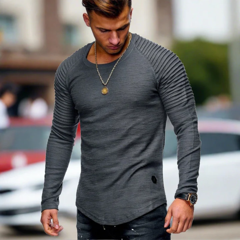 Sweatshirt: bequem, langärmelig, schmal geschnitten, Rundhals