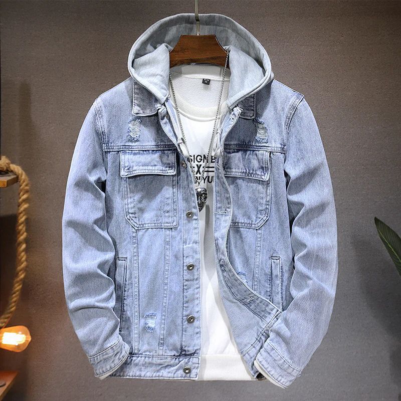 Kapuzen-Denimjacke für Herren – Modell Anselm