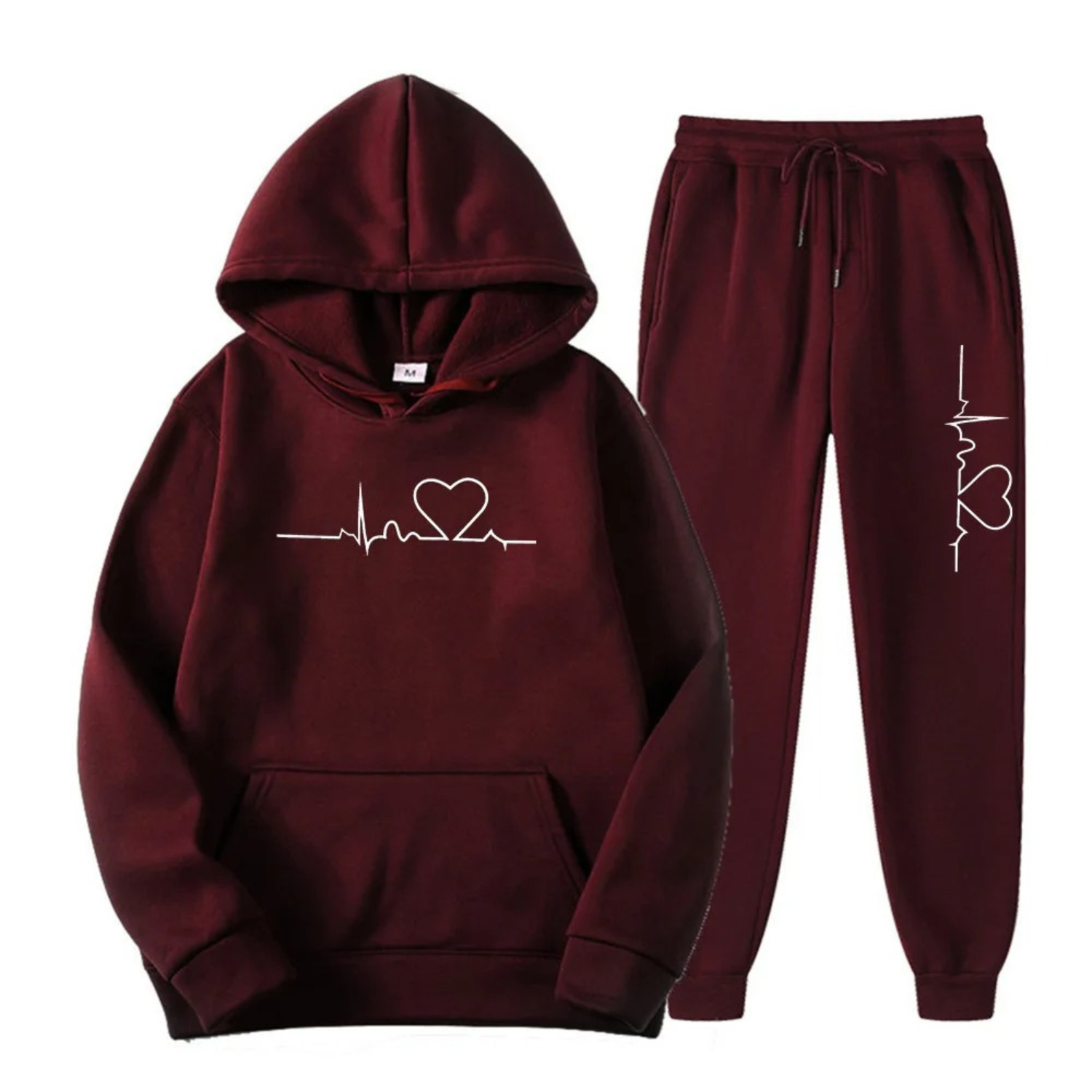 Krohn-e | Damen Kapuzenpullover Trainingsanzug Satz mit Druck