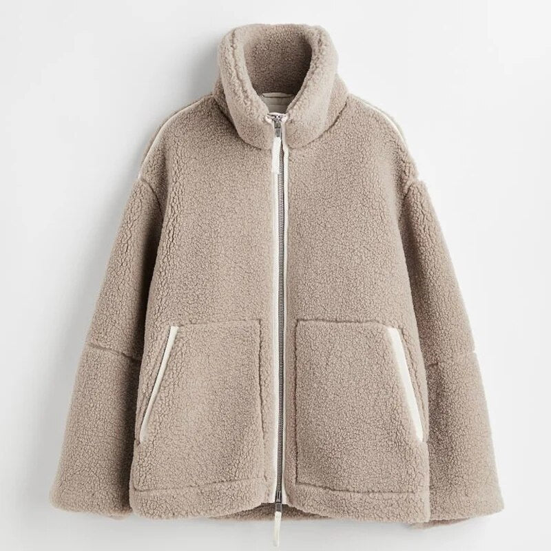 Krohn-e | Damen Wollmantel mit Rollkragen aus Schafwolle