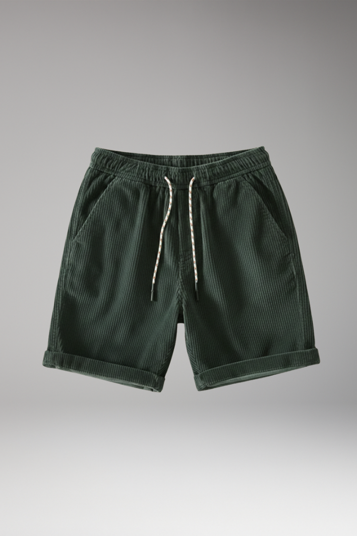 KROHN-E Herren Cord-Shorts Elastikbund