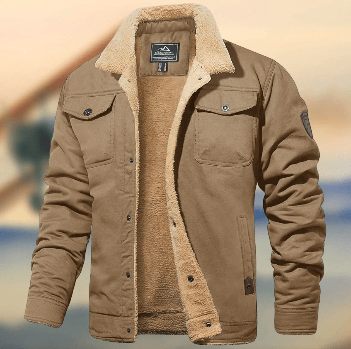Männer Winterjacke mit Kunstfellfutter