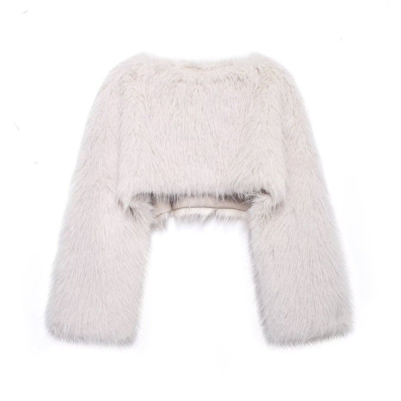 Krohn-e | Kunstfell Pullover mit Weiten Ärmeln für Damen