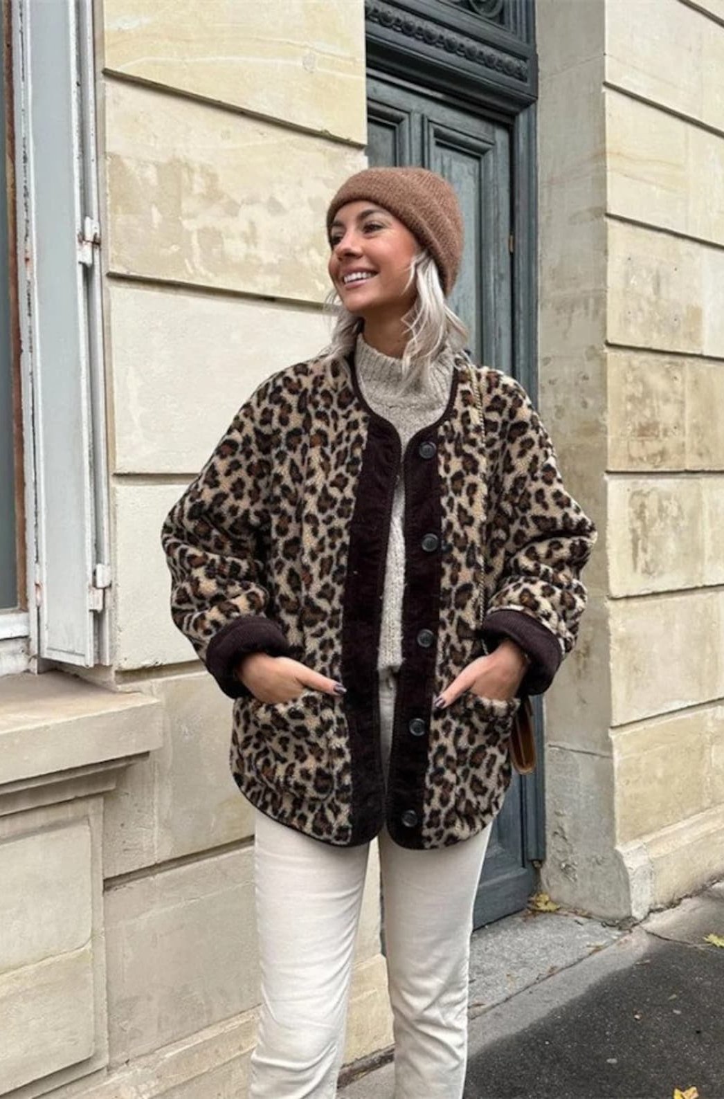 Krohn-e | Lässiger Cardigan Tierdruck Bequem und Stilvoll