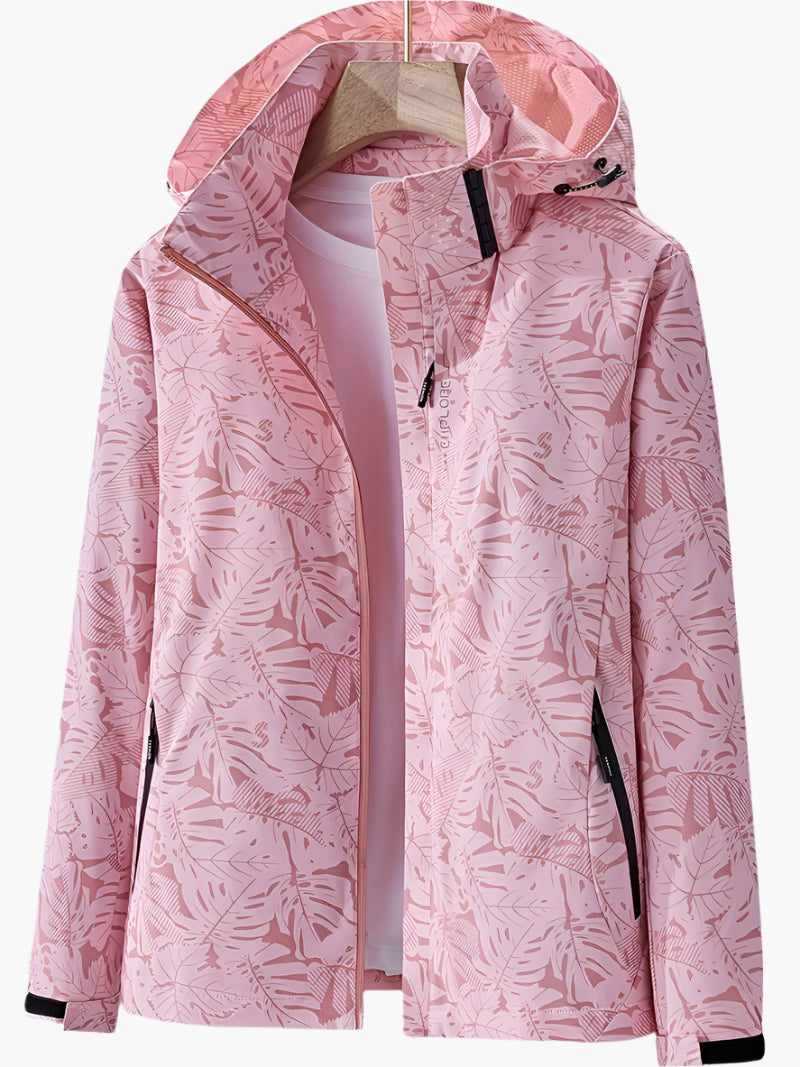 Krohn-e | Kapuzenjacke mit Blättermuster für Damen - Herbst
