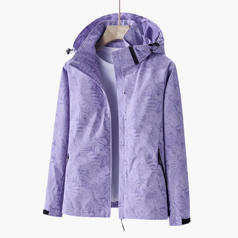 Krohn-e | Kapuzenjacke mit Blättermuster für Damen - Herbst