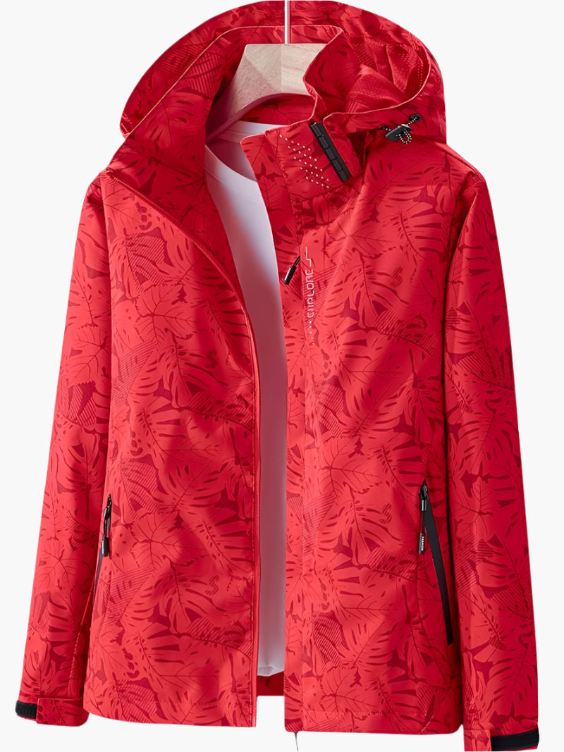 Krohn-e | Kapuzenjacke mit Blättermuster für Damen - Herbst