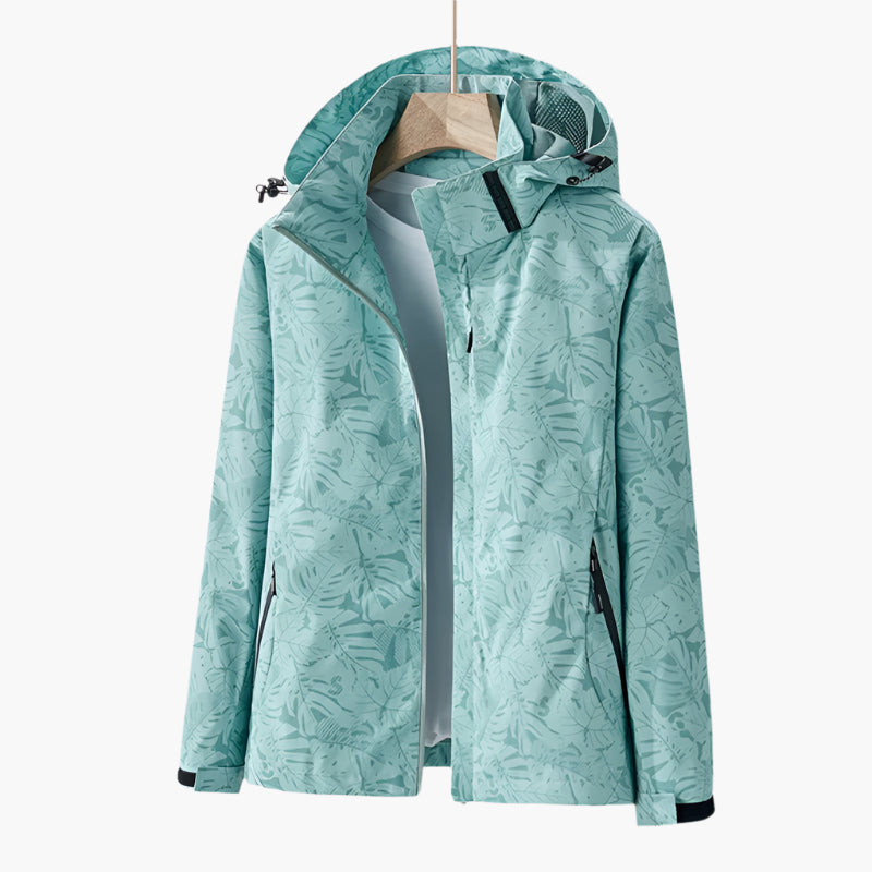 Krohn-e | Kapuzenjacke mit Blättermuster für Damen - Herbst