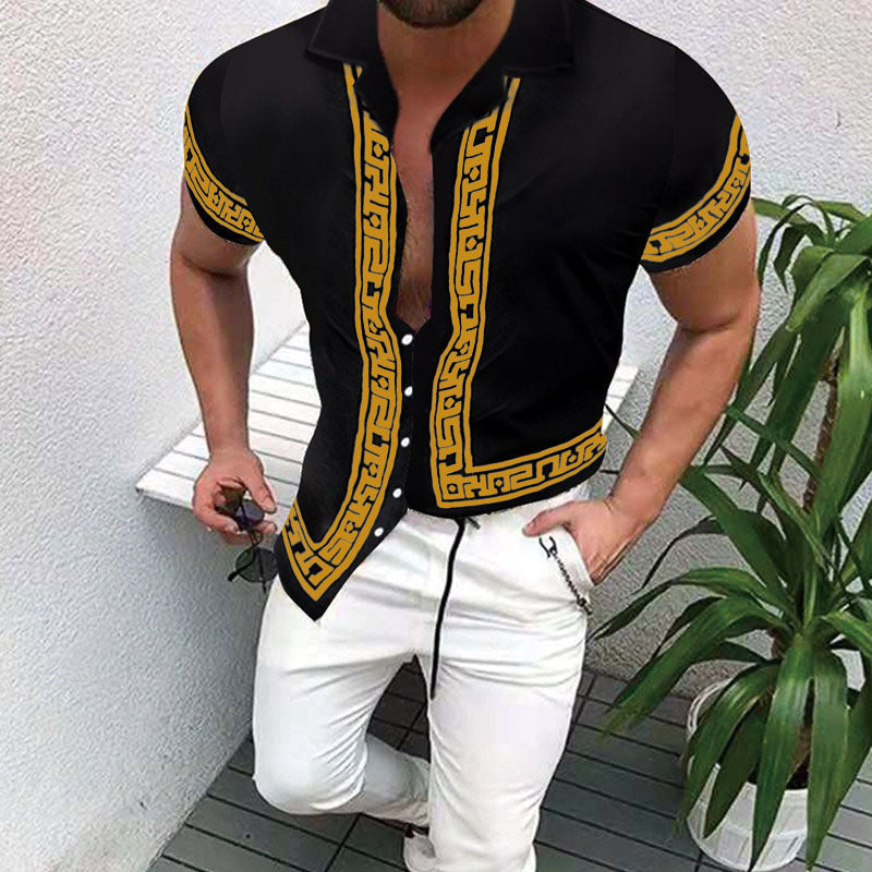 Blumiges Herren-Strandhemd im Hawaii-Stil