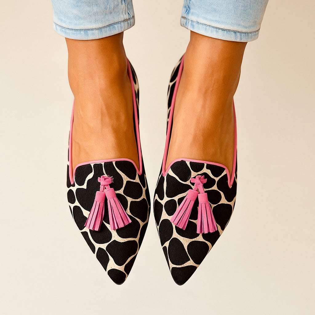KROHN-E Damen Spitze Loafer Slip-On Elegant Business