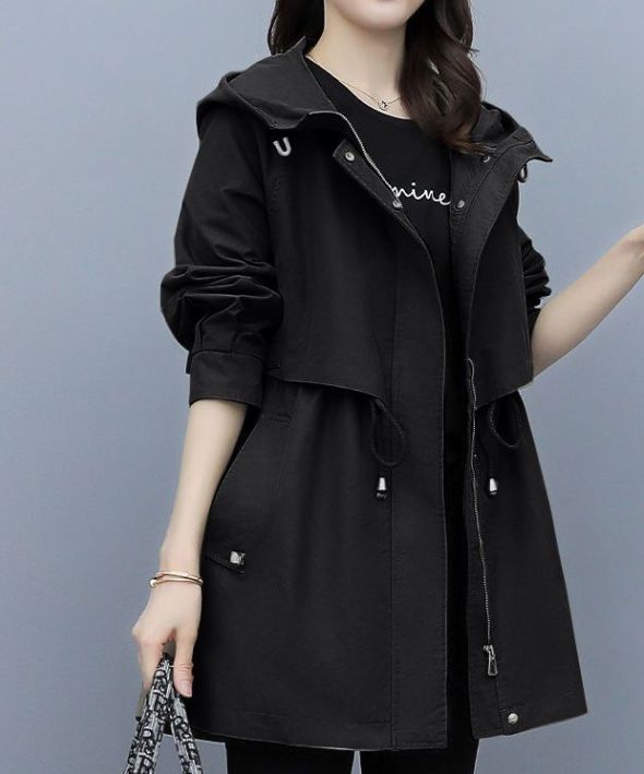 Krohn-e | Langer Wasserdichter Trenchcoat für Damen Mit Kapuze