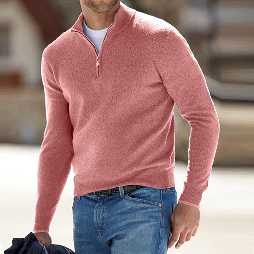Karl | Herren pullover Quarter-Zip Stehkragen Slim Fit