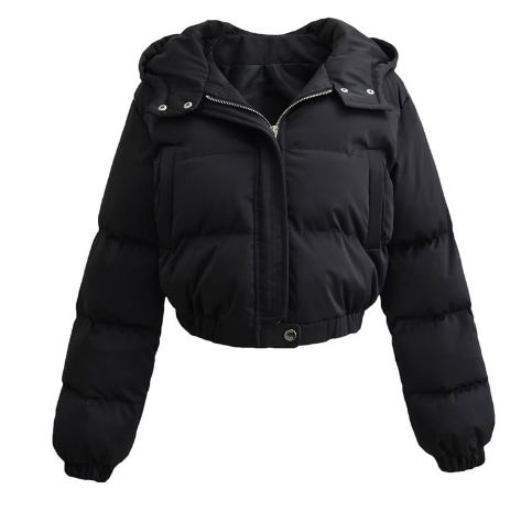 Krohn-e | Cropped Puffer Winterjacke - Langarm