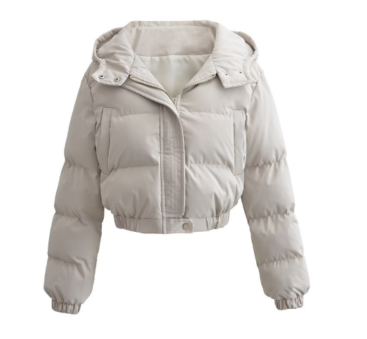 Krohn-e | Cropped Puffer Winterjacke - Langarm