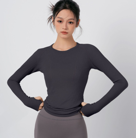 Fudus Langarm-Oberteil mit transparentem Einsatz