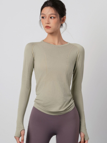 Fudus Langarm-Oberteil mit transparentem Einsatz